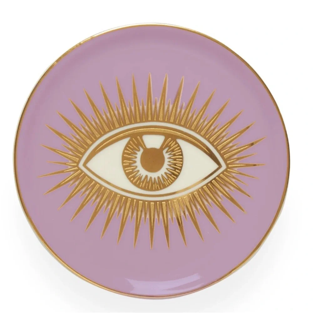 NEW Jonathan Adler Wink Pin Gold Evil Eye Coaster Set